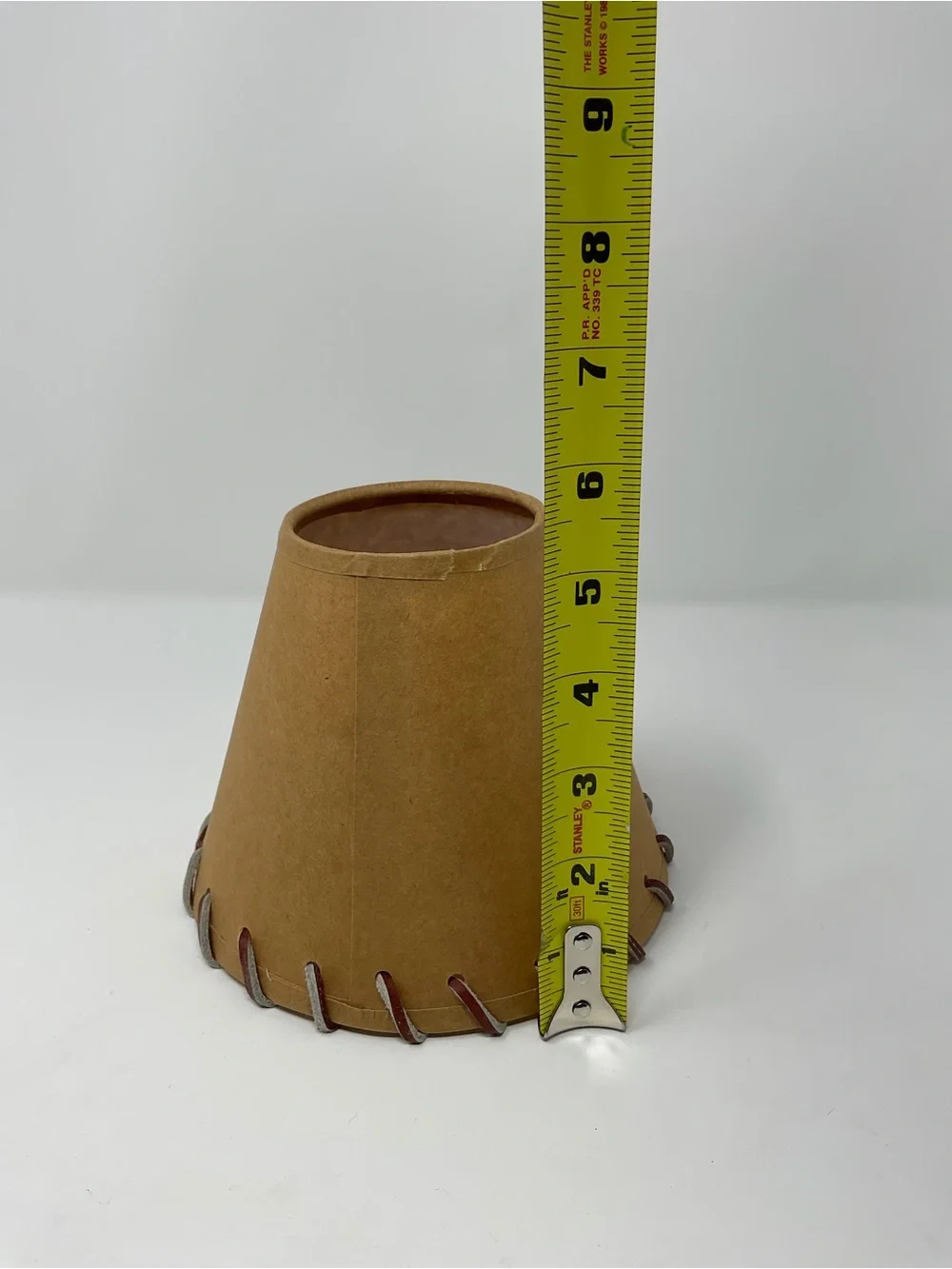 Handstitched Tan Lamp Shade – Rustic Home Accent